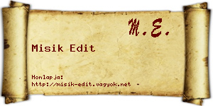 Misik Edit névjegykártya